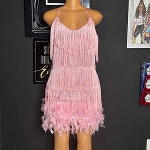 Pink Fringe Dress